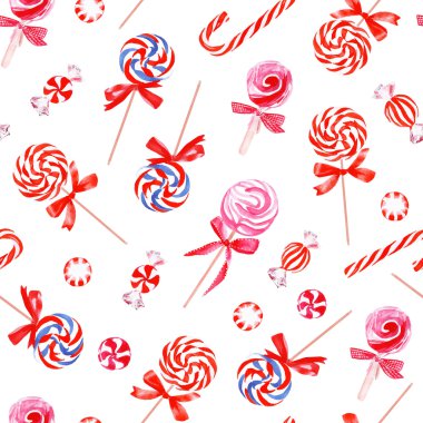 Parti tatlılar suluboya sorunsuz vektör desen