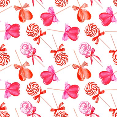 Pembe Lolipopları çok sorunsuz vektör desen
