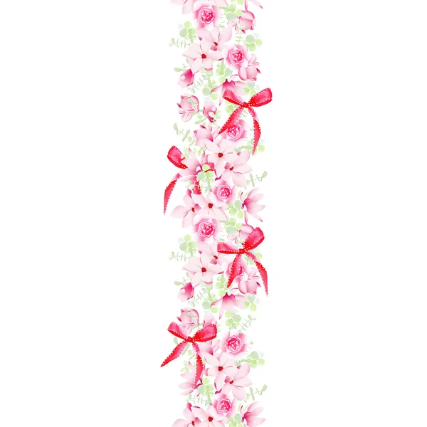 Guirnalda de celebración con magnolias, rosas y arcos perfecto vect — Vector de stock