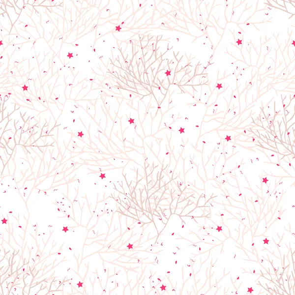 Vinter träd sömlös vektor print. Enkel bakgrund med prickar en — Stock vektor