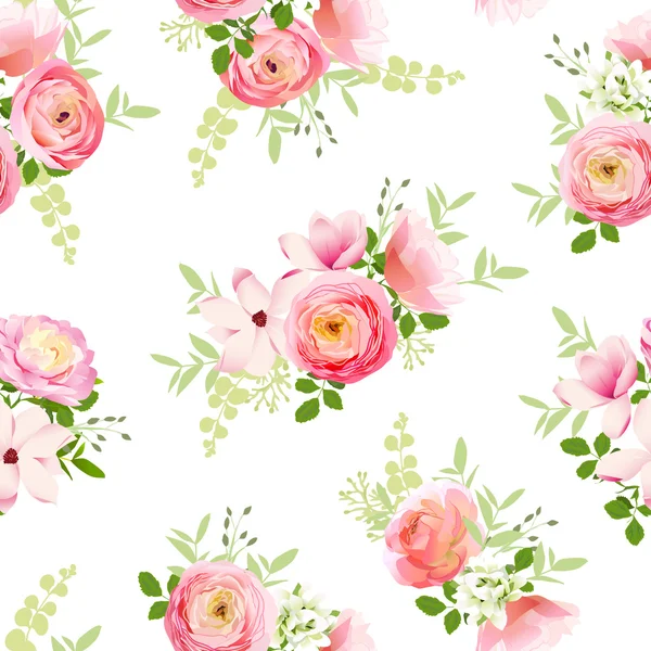 Delicado ramo de flores frescas de primavera — Vector de stock