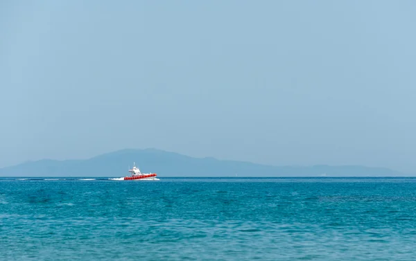 Italian coast guard rubber dinghy — Stock Photo, Image