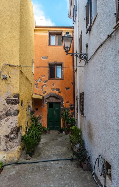 The beautiful alley of castelsardo old city — Stock Photo, Image