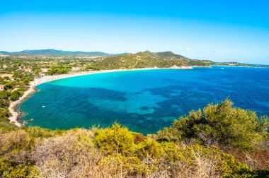 Landscape of coast of Sardinia - Villasimius clipart