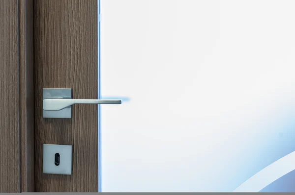 Modern, contemporary satin handle and keyhole detail — Stock Photo, Image