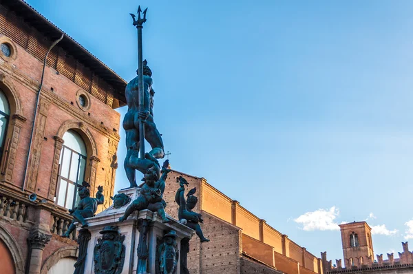 意大利博洛尼亚Maggiore广场的海王星喷泉 — 图库照片