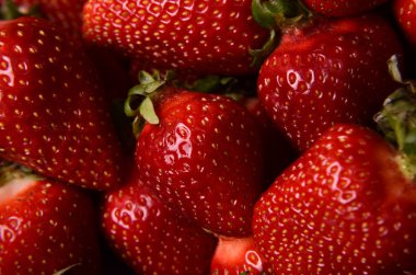 Çilek doku makro fotoğraf. Alan sığ derinliği ile vurdu.