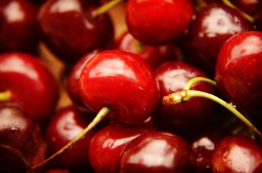 Tatlı kirazlar arka plan / tam çerçeve olarak