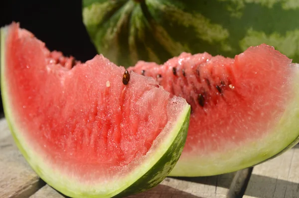 Fresh watermelon sliced close up on the table — Stock Photo, Image