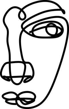 Kadın çizgisi çizimi, çiçek başı vektör görüntüsü. Logo