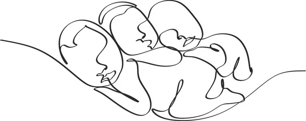 Ένα Σχέδιο Γραμμή Εικόνα Ενός Μωρού Χαριτωμένο Μωρό Που Κοιμάται — Διανυσματικό Αρχείο
