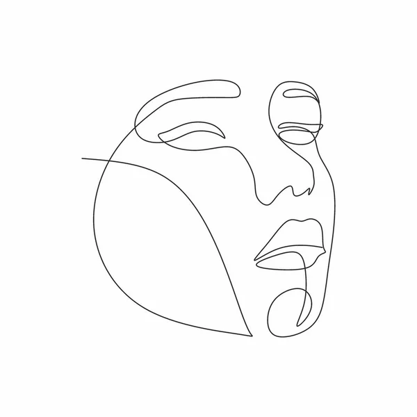 Woman Face Continuous Line Drawing Abstract — Stock Vector