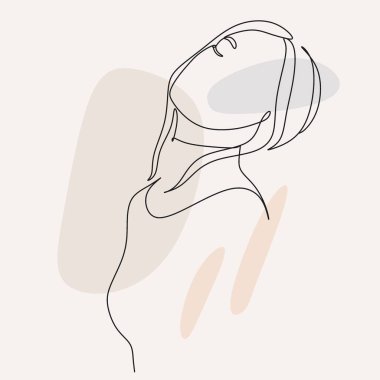 Çizgi çekme. Çiçekli ve kelebekli soyut yüz bir çizgi çizerek. Modern sürekli çizgi sanatı. Kadın çizgisi sanatı. Güzellik salonu logosu. Boyama kitabı. Botanik parmak izi. Kozmetiğin doğa sembolü.