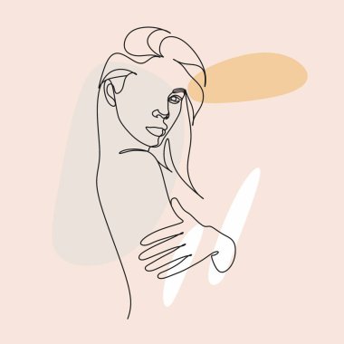 Çizgi çekme. Çiçekli ve kelebekli soyut yüz bir çizgi çizerek. Modern sürekli çizgi sanatı. Kadın çizgisi sanatı. Güzellik salonu logosu. Boyama kitabı. Botanik parmak izi. Kozmetiğin doğa sembolü.