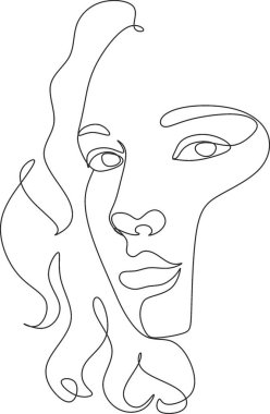  Asgari asgari yüz sürekli çizgisi. Minimalist 