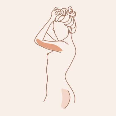 Çıplak Bir Satır Kadın Çizimi
