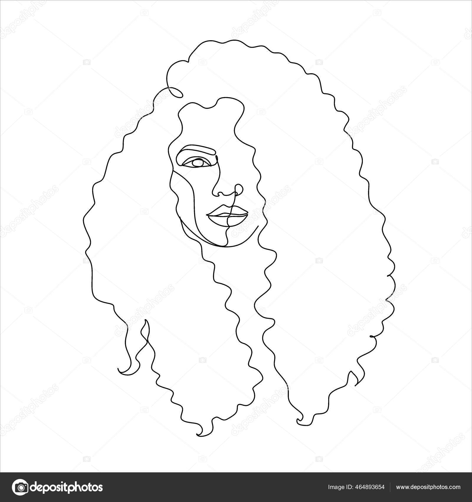 Dibujo Cara Mujer Arte Lineal Mujer Negra Vector Logo Femenino Vector de  stock #464893654 de ©victoryvelychkom, image size:1600x1700