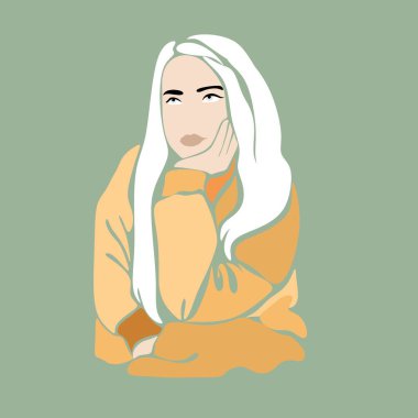 Boho Soyut Duvar Sanatı Vektörleri. Çiçekli kadın. Kırmızı elbiseli kız. Çiçek Arkaplan Kadın Resimleri. Tarafsız Renkler.