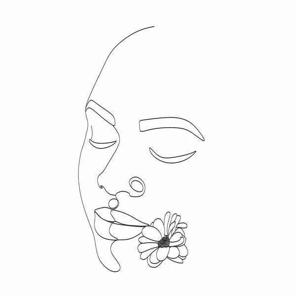 Visage Linéaire Minimaliste Vectoriel Température Dessin Dessiné Par Visage Ligne — Image vectorielle