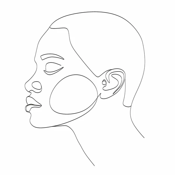 Line Drawing Abstract Face One Line Drawing Modern Continuous Line — Stock Vector