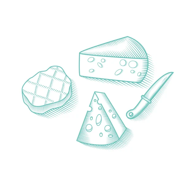 Cheese and cooking icons vector collection — Stock Vector