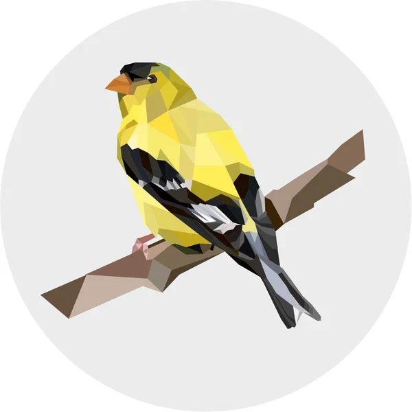 Geometrische gele vogel — Stockvector