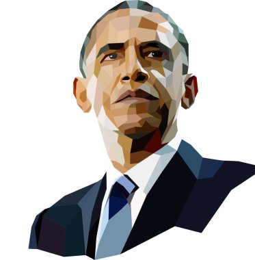 Portrait of American President Barack Obama clipart