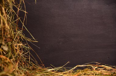 Hay bale in black background clipart