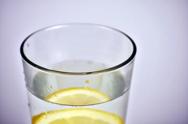 Cup of Ginger tea with lemon and honey on dark blue background, top view — Stock Photo, Image