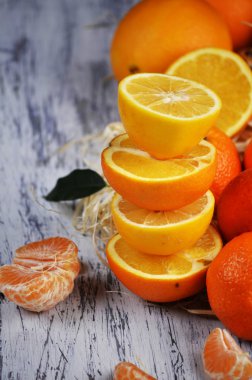 taze narenciye Beyaz ahşap tablo