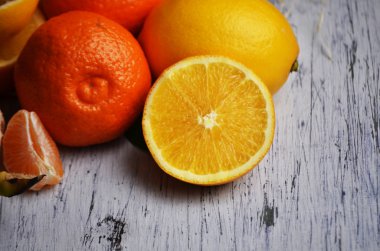 taze narenciye Beyaz ahşap tablo