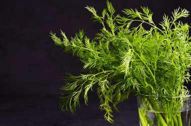 siyah arka plan üzerine dereotu