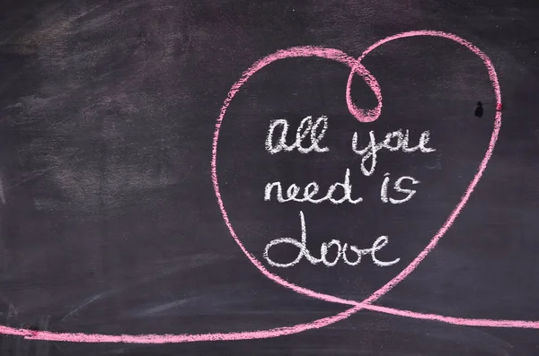 All You need is Love in hart. chalk