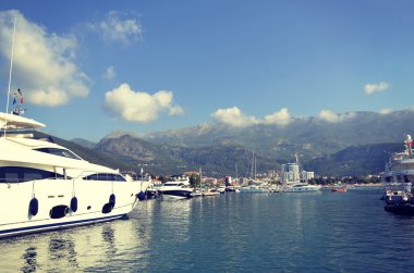 Budva, Adriyatik Denizi, Karadağ, Budva Marina süper Yatlar demirli, 