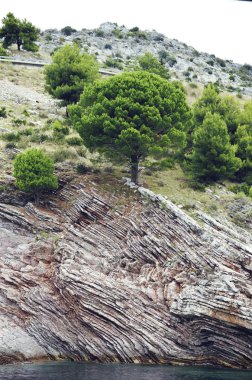 Hırvatistan 'da Split yakınlarındaki Adriyatik kıyıları