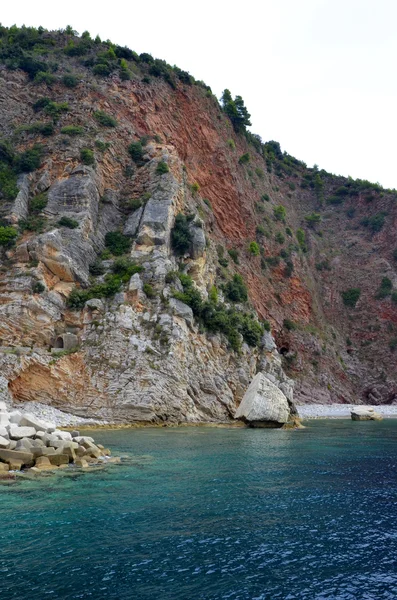 Montenegro, adriatisk strand med havbakgrunn – stockfoto