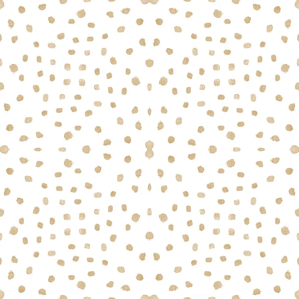 Cozy Cute Golden Christmas Square Seamless Pattern Small Spots White — Stock Photo, Image