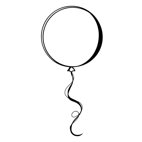 Aconchegante Bonito Aniversário Celebração Balão Rodada Esboço Arte Digital Doodle — Fotografia de Stock