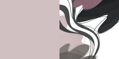 Dikdörtgen eğilimli soyut noktalar ve çizgiler koyu gölgeleri kapattı. Doku düz mephis dijital sanat. Kartpostallar, arkaplan, web, sosyal ağlar, hikayeler, davetiyeler, kartvizitler için yazdır