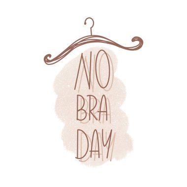 Kawai 'nin zarif pembe terracotta gölgeleri sütyen yazısı yok. Dokulu suluboya dijital sanat. Blog, reklam, web paylaşımı, mektup, giysi, tişört, feminizm hareketi