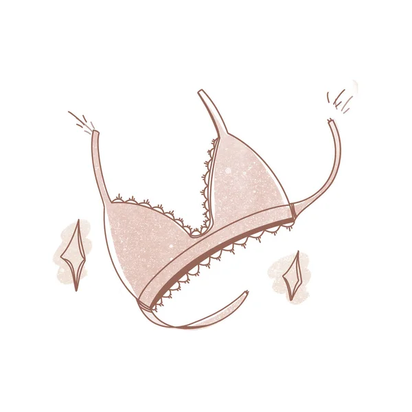 Delicate Sfumature Rosa Terracotta Kawaii Senza Reggiseno Arte Digitale Acquerello — Foto Stock