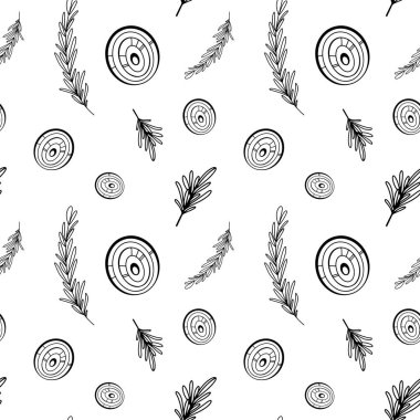 Beyaz arka planda soğan ve biberiye ve baharat karesi dikişsiz desen. Contour doodle çizgisi dijital sanat. Kumaş, mutfak, menü, restoran, ambalaj, ambalaj kağıdı, marka
