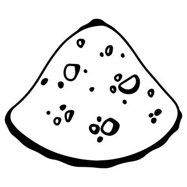 Deniz kabuğu istiridye doğrusal karalama el beyaz arka planda izole çizer. Tek renkli dijital sanat grafikleri. Dövme, boyama kitabı, çocuk sayfası, menü, ambalaj, marka