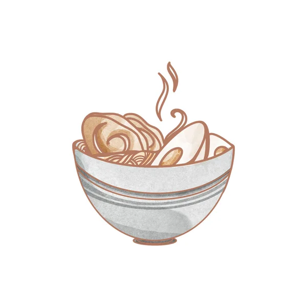 Clip Art Ramen Asiatique Isolat Alimentaire Sur Fond Blanc Illustration — Photo