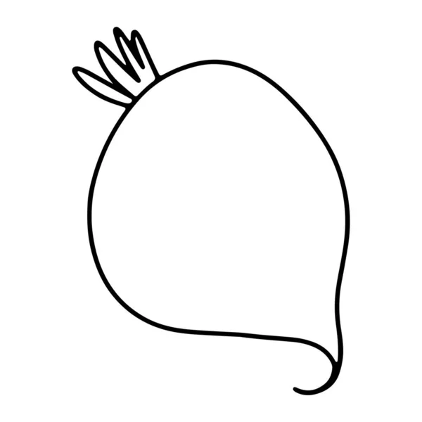 Kontur Tinta Doodle Sayuran Lobak Bit Seni Digital Cetak Logo — Stok Foto