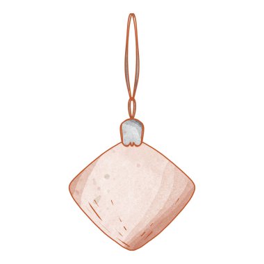 Zarif, sihirli Noel ağacı oyuncak topu. Dokusal suluboya dijital sanat. Dövme yazdırma, çıkartma, kartpostal, sosyal medya paylaşımı, ambalaj, marka