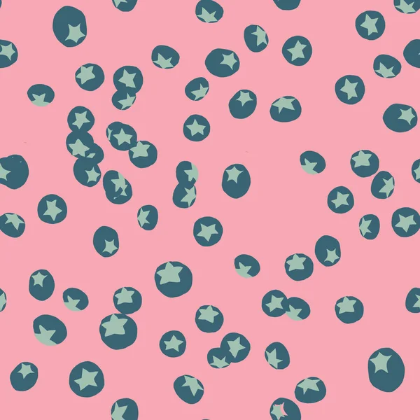 Modèle de myrtille sans couture avec fond rose. — Image vectorielle