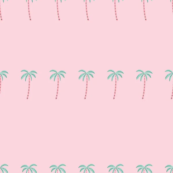 Pembe Pastel Palmiye ağacı deseni basit biçim vektör gösteriminde pürüzsüzdür.