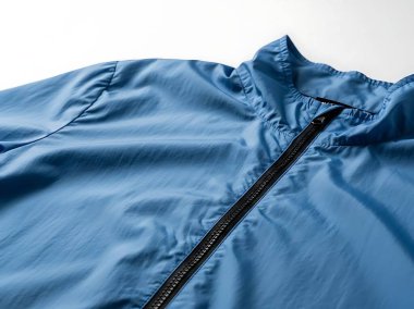 Mavi Ceket Fermuarı ve Yaka