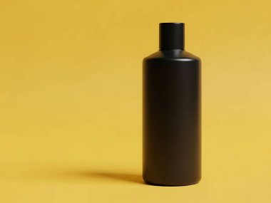 Sarı Arkaplanda Minimalist Siyah Şişe